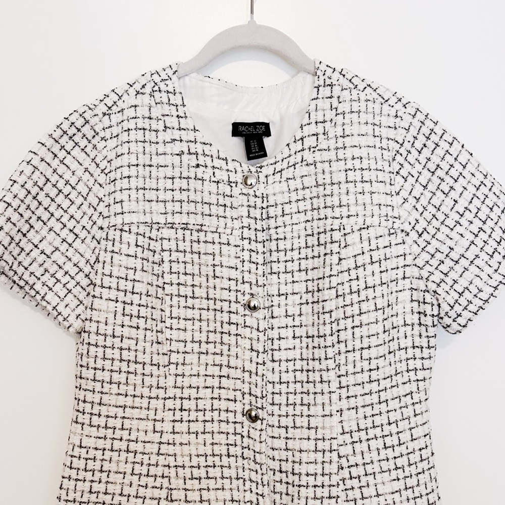Rachel Zoe Tweed Button Front Dress